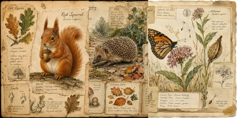 Vintage Botanical Field Journal generated by undefined