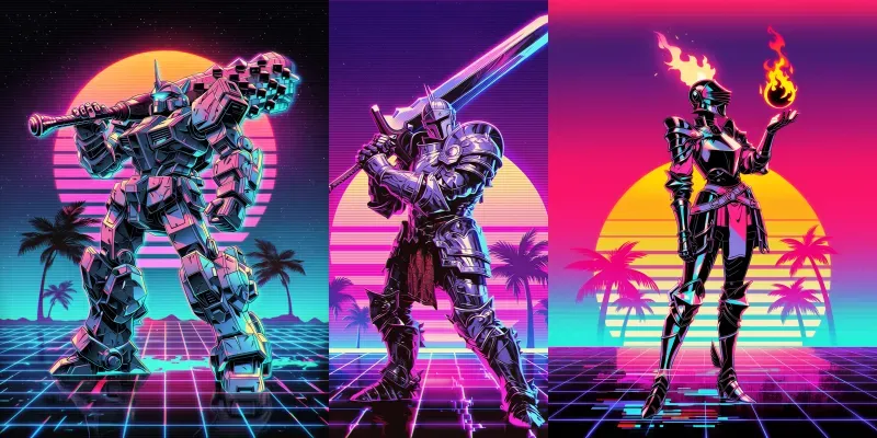 Vaporwave Fantasy RPG Characters generated by undefined