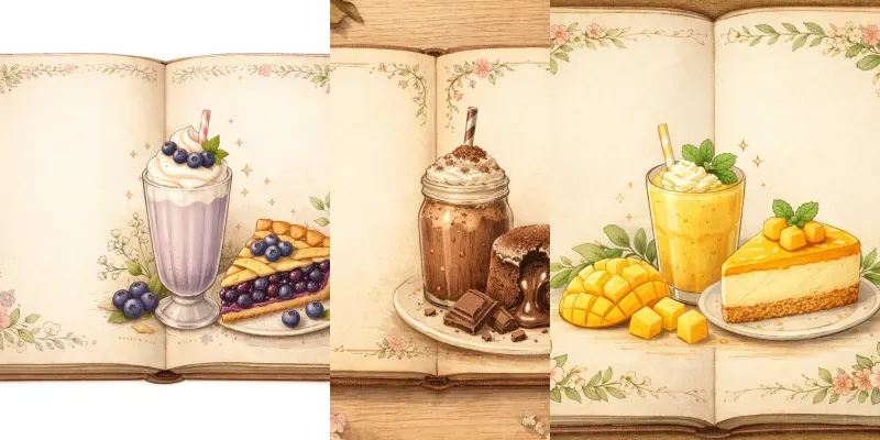 Vintage Dessert Journal Art generated by undefined