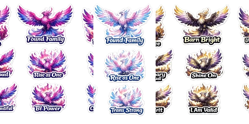 Phoenix Pride Sticker Sheets Png generated by undefined