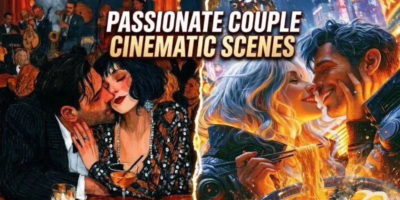 Passionate Couple Cinematic Scenes generated by undefined