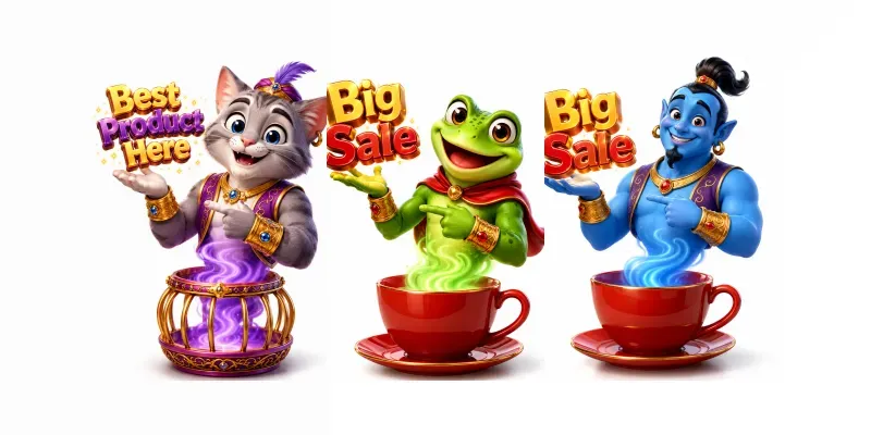 Product Advertise With Genie Characters generated by undefined