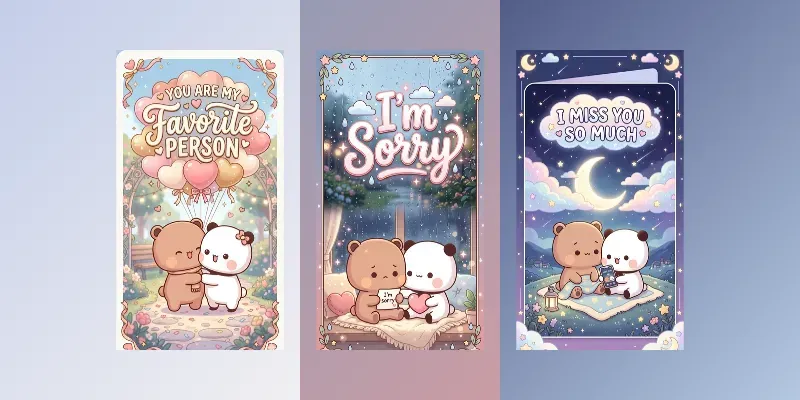 Dudu Bubu Love Greeting Cards generated by undefined