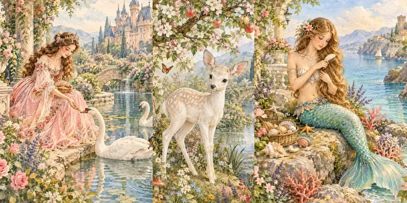 Enchanted Garden Storybook Scenes generated by undefined