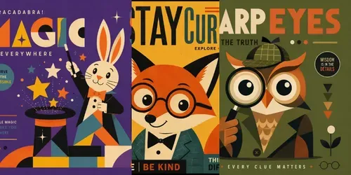 Retro Geometric Character Posters generated by chatgpt-image