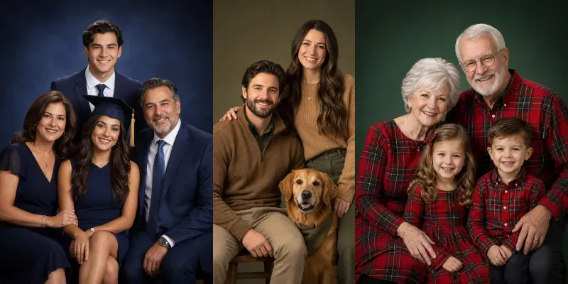 Realistic Family Studio Portraits generated by undefined