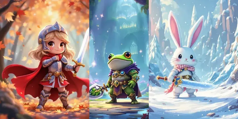 Cute Cartoon Characters In Fantasy Worlds generated by undefined