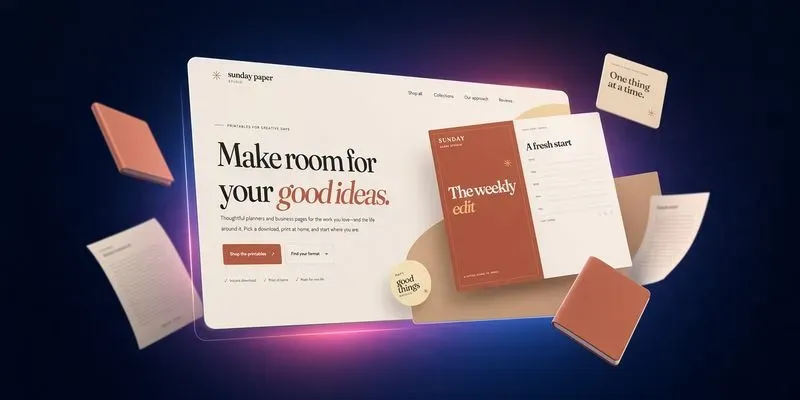 Etsy Digital Shop Landing Page