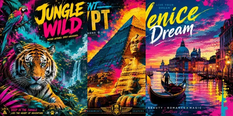 Neon Popart Poster Prompt Pack generated by undefined