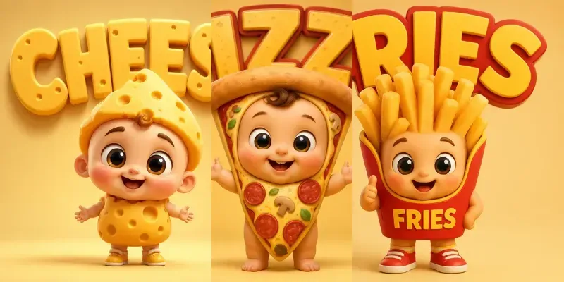 Cute Food Baby Mascots generated by undefined