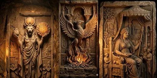 Ancient Stone Basrelief Carving Art generated by gemini-image