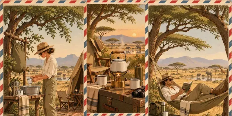 Chic African Bush Explorer Postcards
