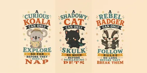 Sassy Grumpy Critters Sticker Series generated by chatgpt-image