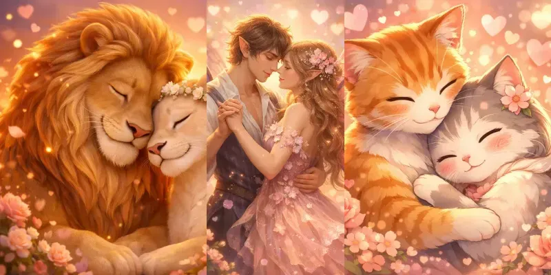 Romantic Fantasy Couples Art generated by undefined