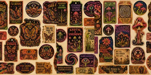 Psychedelic Botanical Fantasy Ephemera generated by chatgpt-image