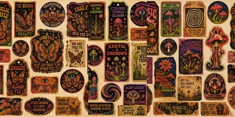 Psychedelic Botanical Fantasy Ephemera generated by undefined