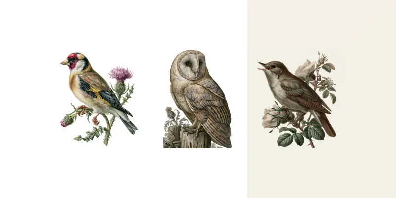 Vintage Naturalist Wildlife Plate Art generated by undefined