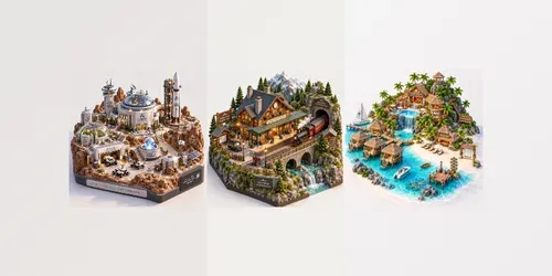 Isometric Miniature Worlds generated by chatgpt-image