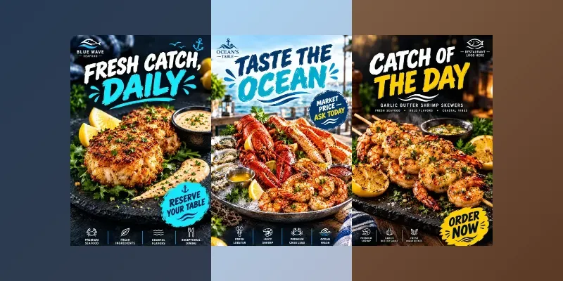 Seafood Restaurant Ad Poster Generator