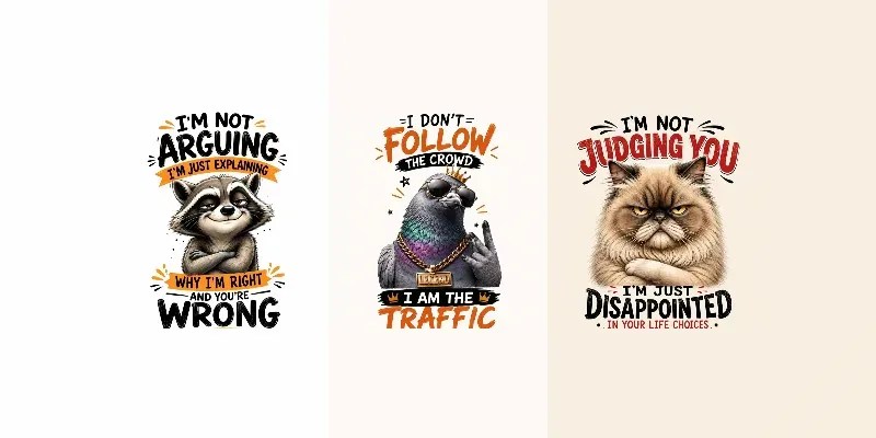 Funny Animal Quote Poster Collection Sets generated by undefined