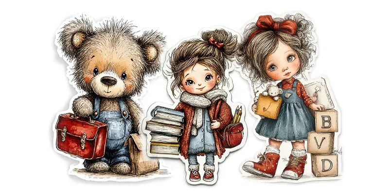 Cute Back To School Sticker Cliparts generated by undefined