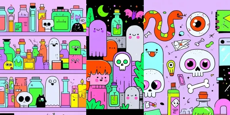 Cute Colorful Halloween Cartoons