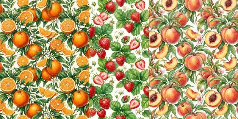 Seamless Watercolor Fruit Patterns generated by undefined