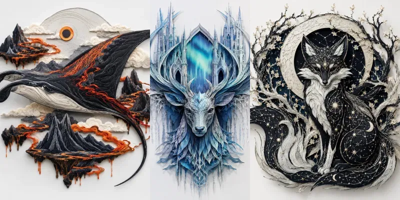 Mythic Silhouette Fusion Art generated by undefined