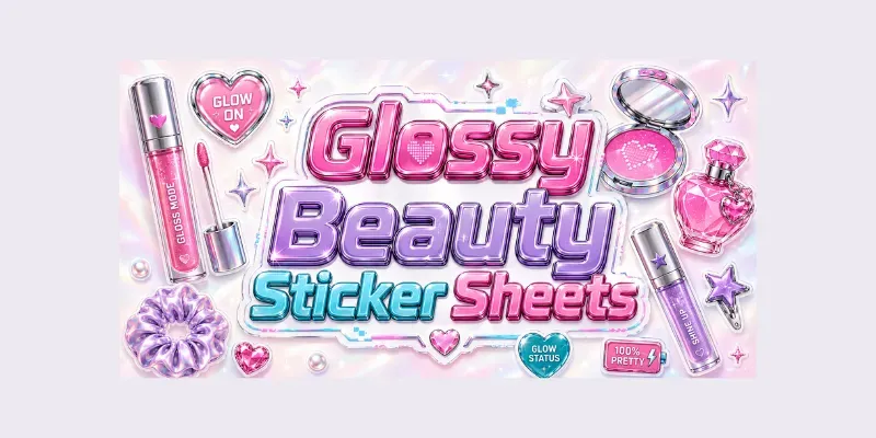 Glossy Beauty Stickers generated by undefined