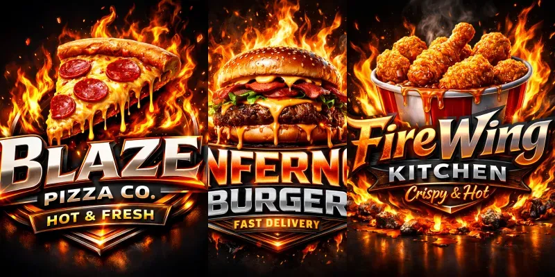 Flaming Restaurant Logo Makers