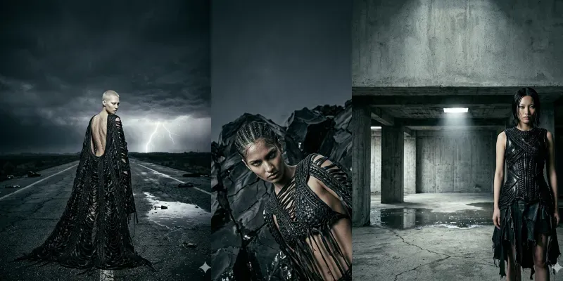 Dark Avant Editorial Portraits generated by undefined