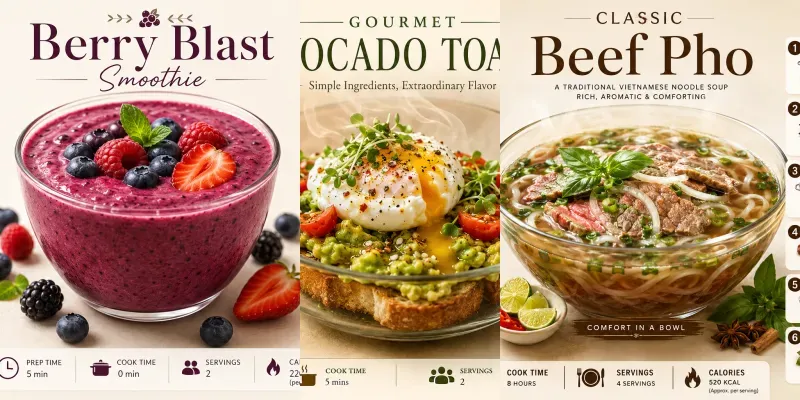 Professional Recipe Infographic Creators generated by undefined