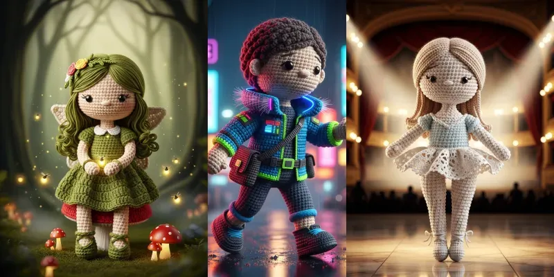 Crochet Amigurumi Character Scenes generated by undefined