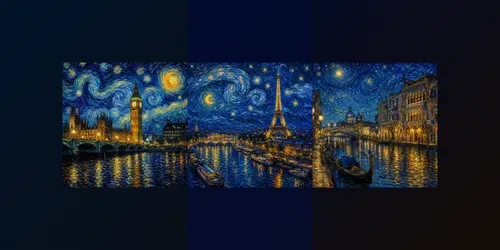 Van Gogh Dreams Over Londons Night Glows generated by chatgpt-image