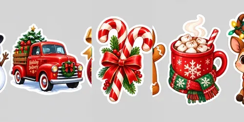 Kawaii Yuletide Diecut Graphics generated by chatgpt-image