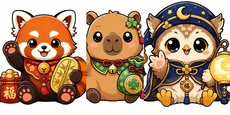 Lucky Kawaii Mascots generated by undefined