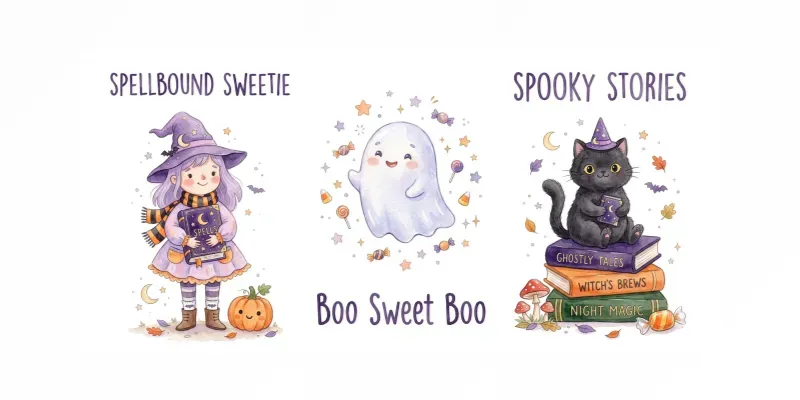 Pastel Halloween Watercolor Cliparts generated by undefined