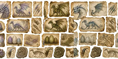 Junk Journal Dragon Lore Ephemera generated by chatgpt-image