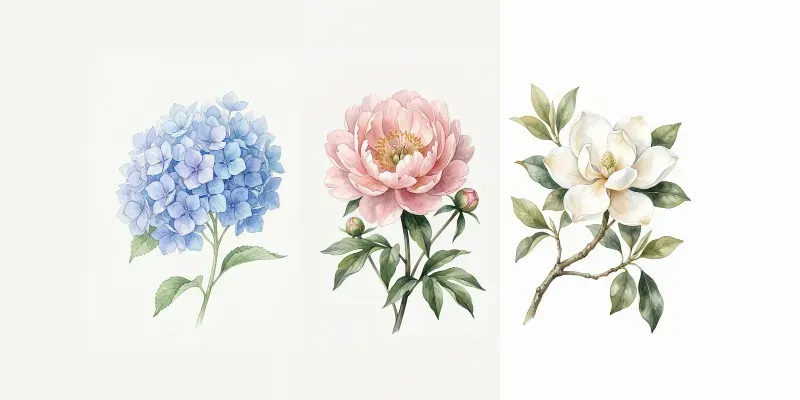 Botanical Watercolor Illustrations generated by undefined