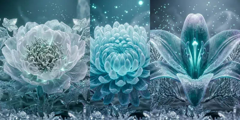 Winter Flora Meditation Wallpaper Art generated by undefined