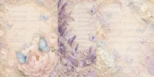 Pastel Floral Sheet Music Junk Journals generated by chatgpt-image