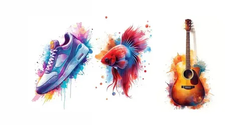 Bold Watercolor Clipart generated by leonardo