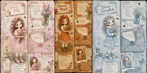 Whimsical Junk Journal Pages Spreads generated by chatgpt-image