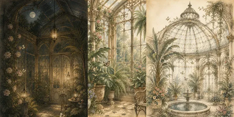 Victorian Conservatory Butterfly Art generated by undefined