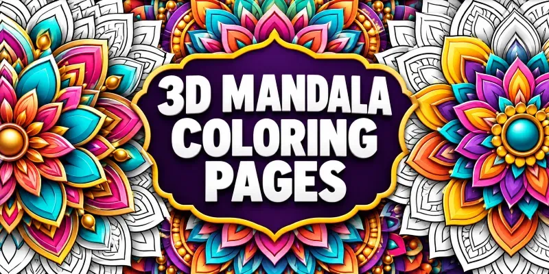 3D Mandala Coloring Page Coloring Books