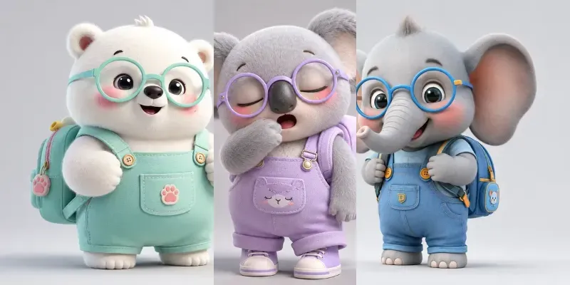 Cute 3D Animal Mascots generated by undefined