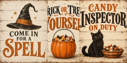 Funny Halloween Sign Templates generated by chatgpt-image