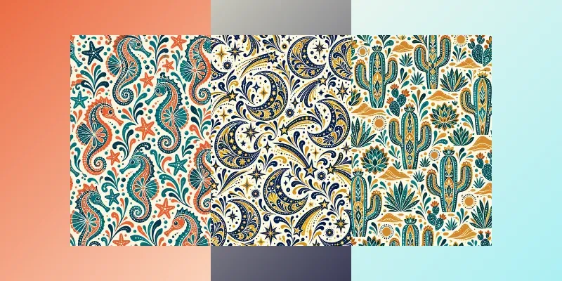 Bohemian Folk Paisley Pattern Art