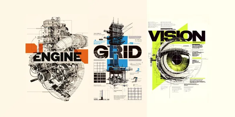 Industrial Schematic Poster Assets