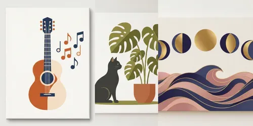 Midcentury Boho Wall Art generated by gemini-image